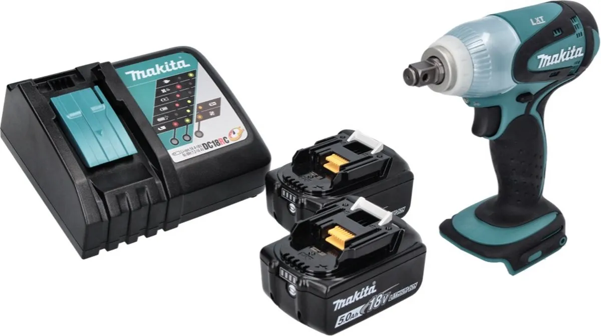 Makita DTW 251 RT Slagmoersleutel 18V 230Nm - 2x 5.0Ah + Lader