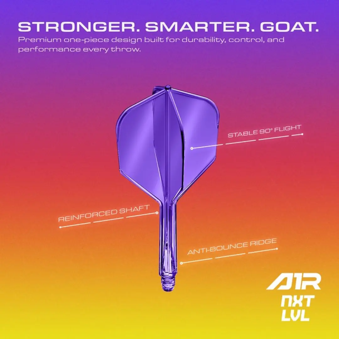 goat Air Neon Purple NO6 Dart Flights - 3 Stuks