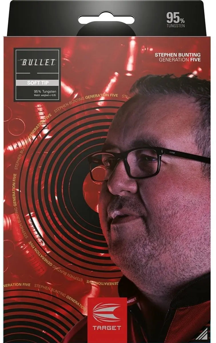 Target Stephen Bunting Gen 5 Soft Tip Darts 3 Stuks - Rood/Zilver/Zwart