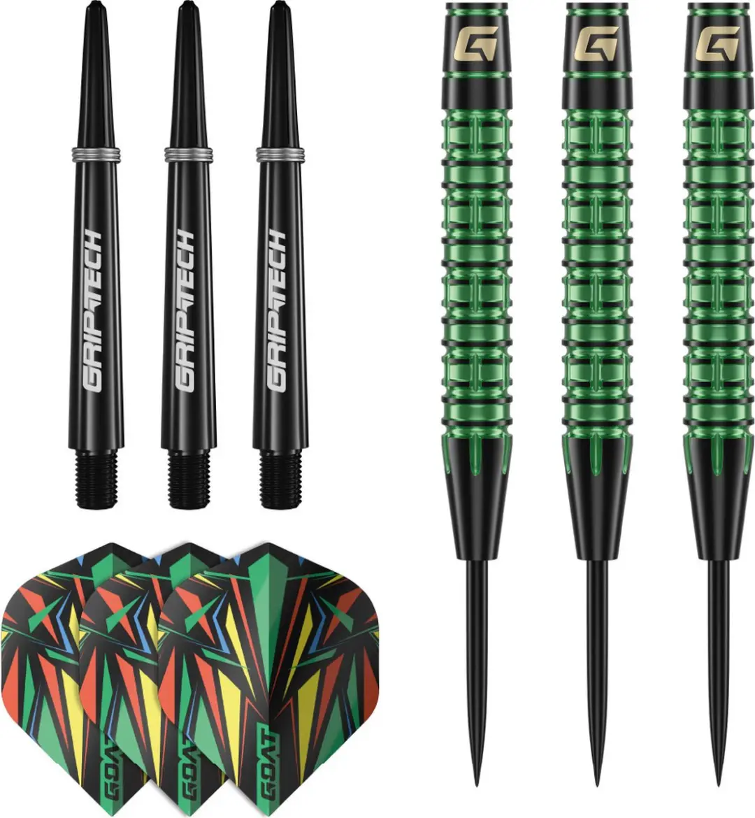 goat Athlete Green Brass Dartpijlen - 3 Stuks - afbeelding 6 van 6