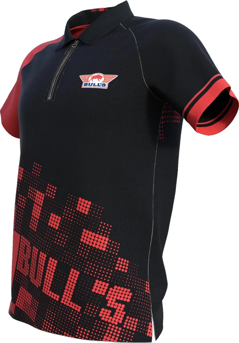 Bull's Plain Black Red Dart Polo - 4XL