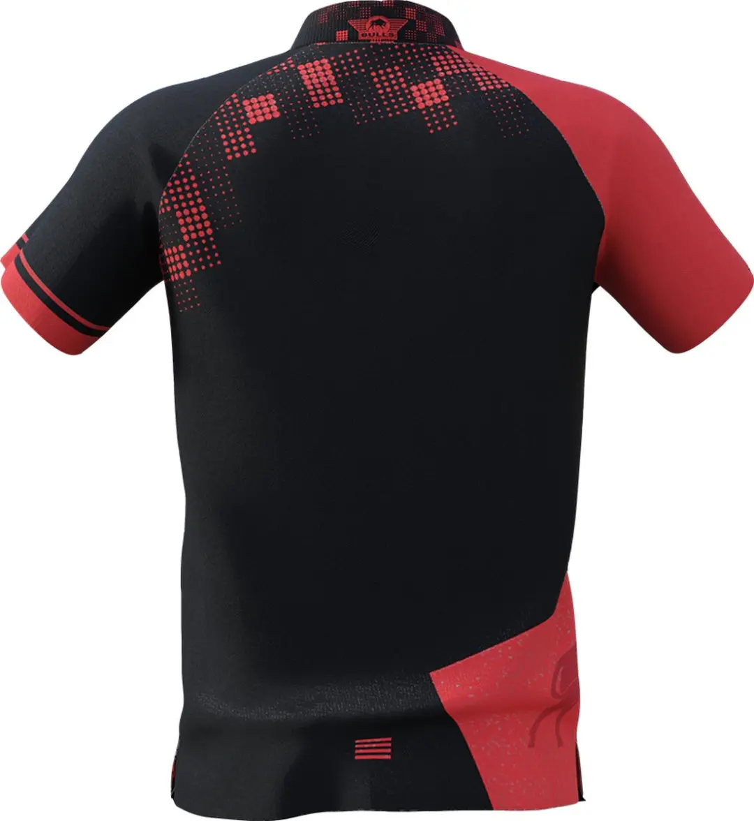 Bull's Plain Black Red Dart Polo - 4XL