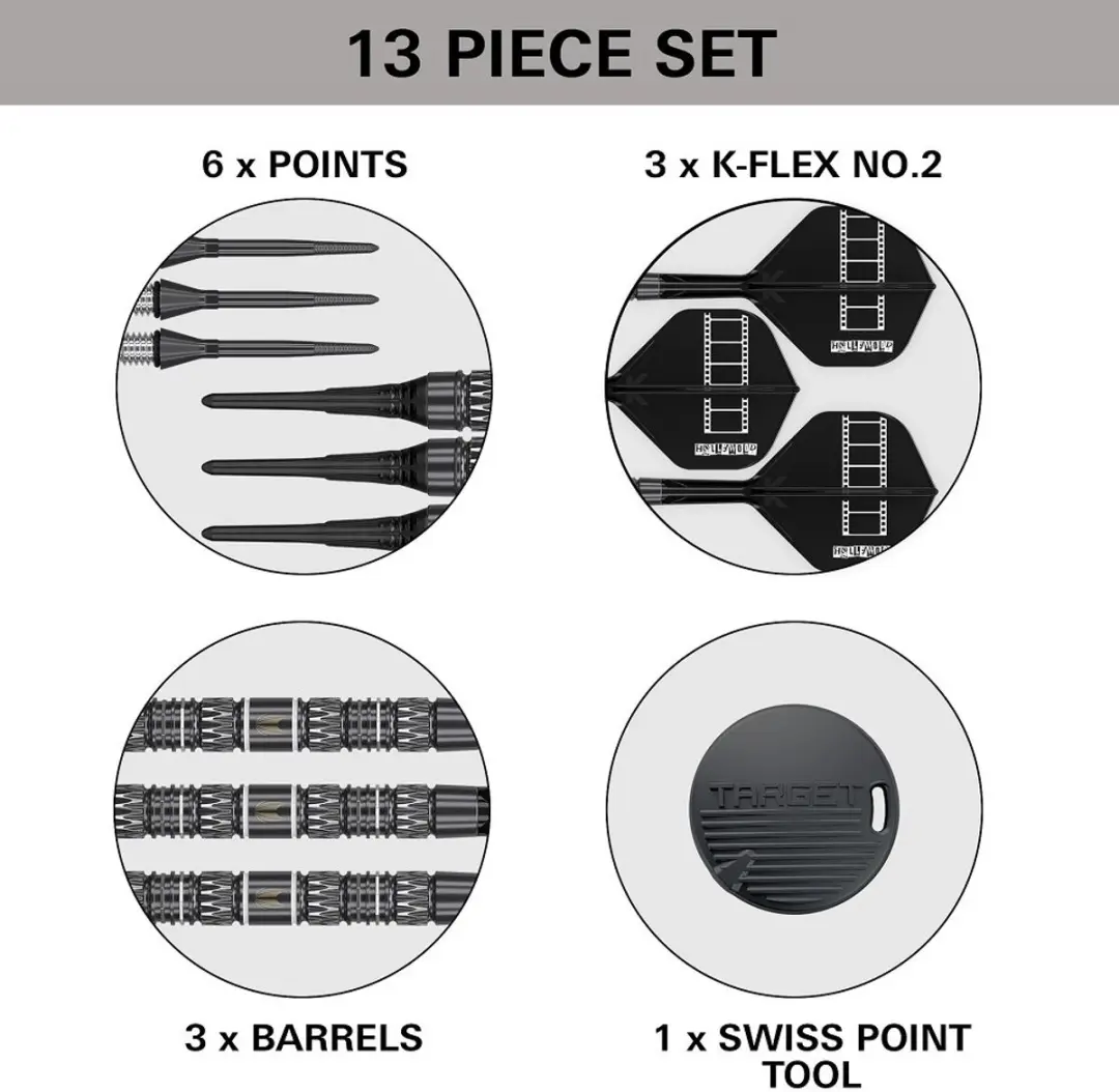Target Chris Dobey 95K 95% Soft Tip Darts - 3 Stuks - Zwart