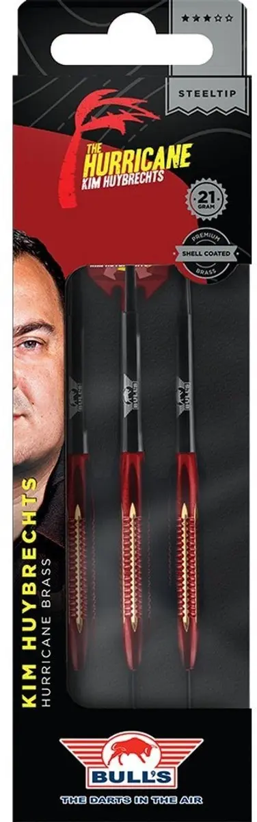 Bull's Kim Huybrechts Hurricane Brass Darts 21g - 3 Stuks