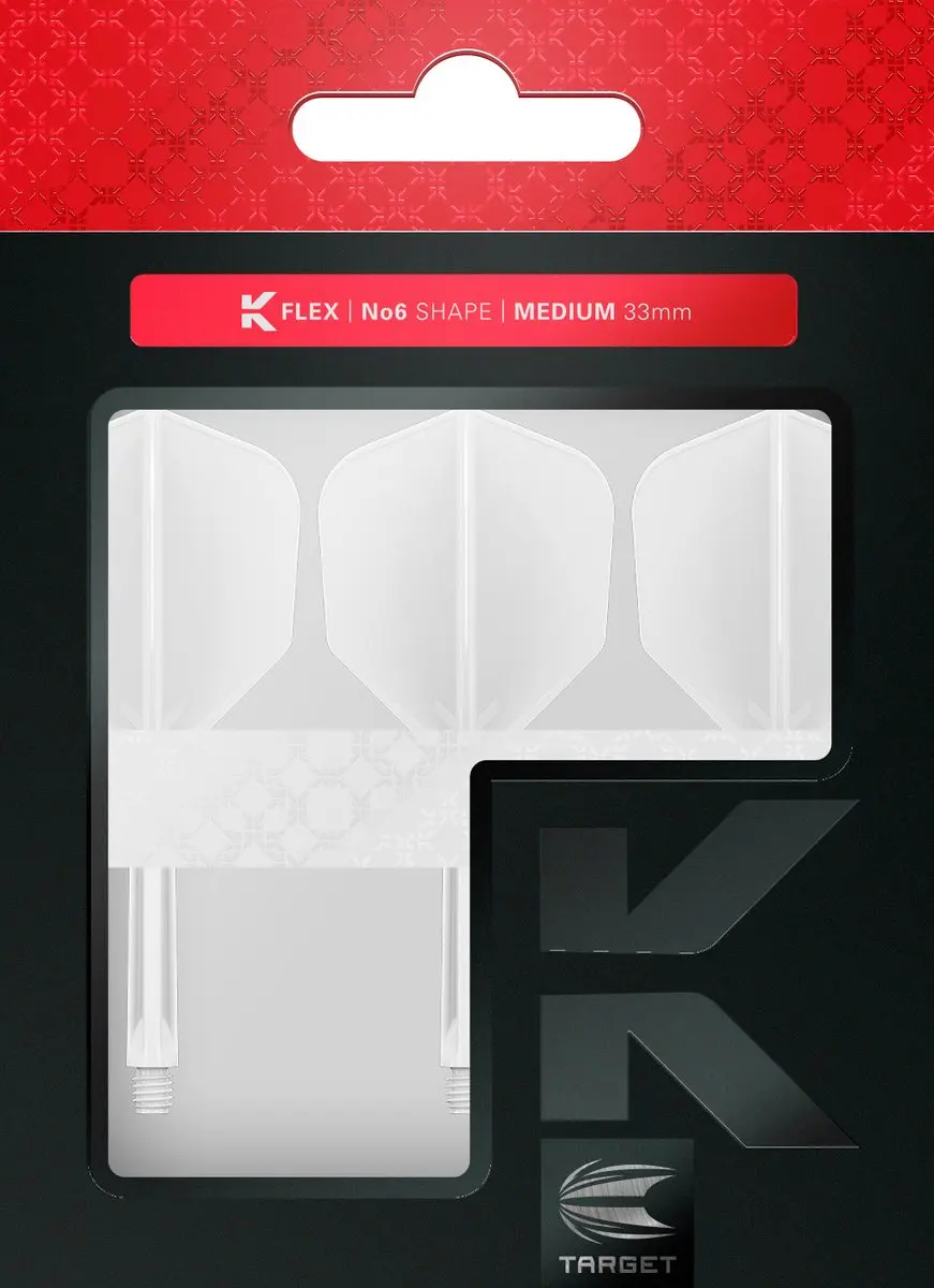 Target K-Flex NO6 Dart Flights - 3 Stuks - Wit - 19mm