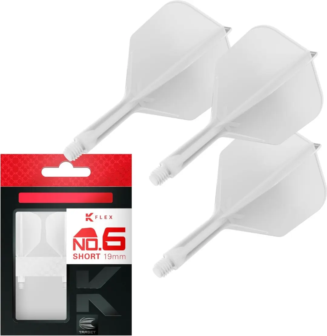 Target K-Flex NO6 Dart Flights - 3 Stuks - Wit - 19mm