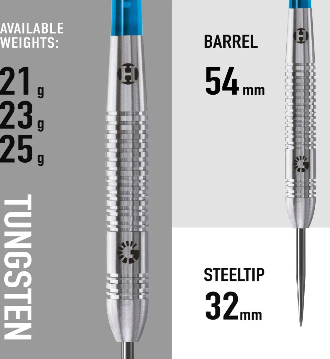 Harrows Genesis Tungsten 23gr - Wit/Blauw/Grijs