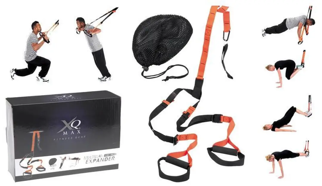 XQMax Multiway Expander Fitnessbanden & Sporttouwen - Zwart/Rood
