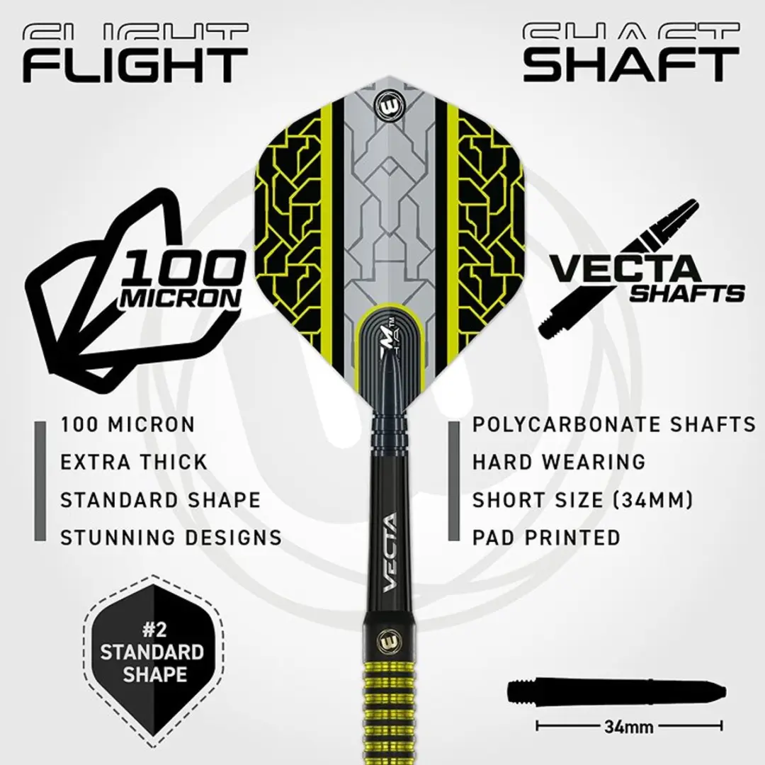Winmau Team 360 Cori Wiltshire Dartpijlen - 3 Stuks - Zilver/Zwart/Goud