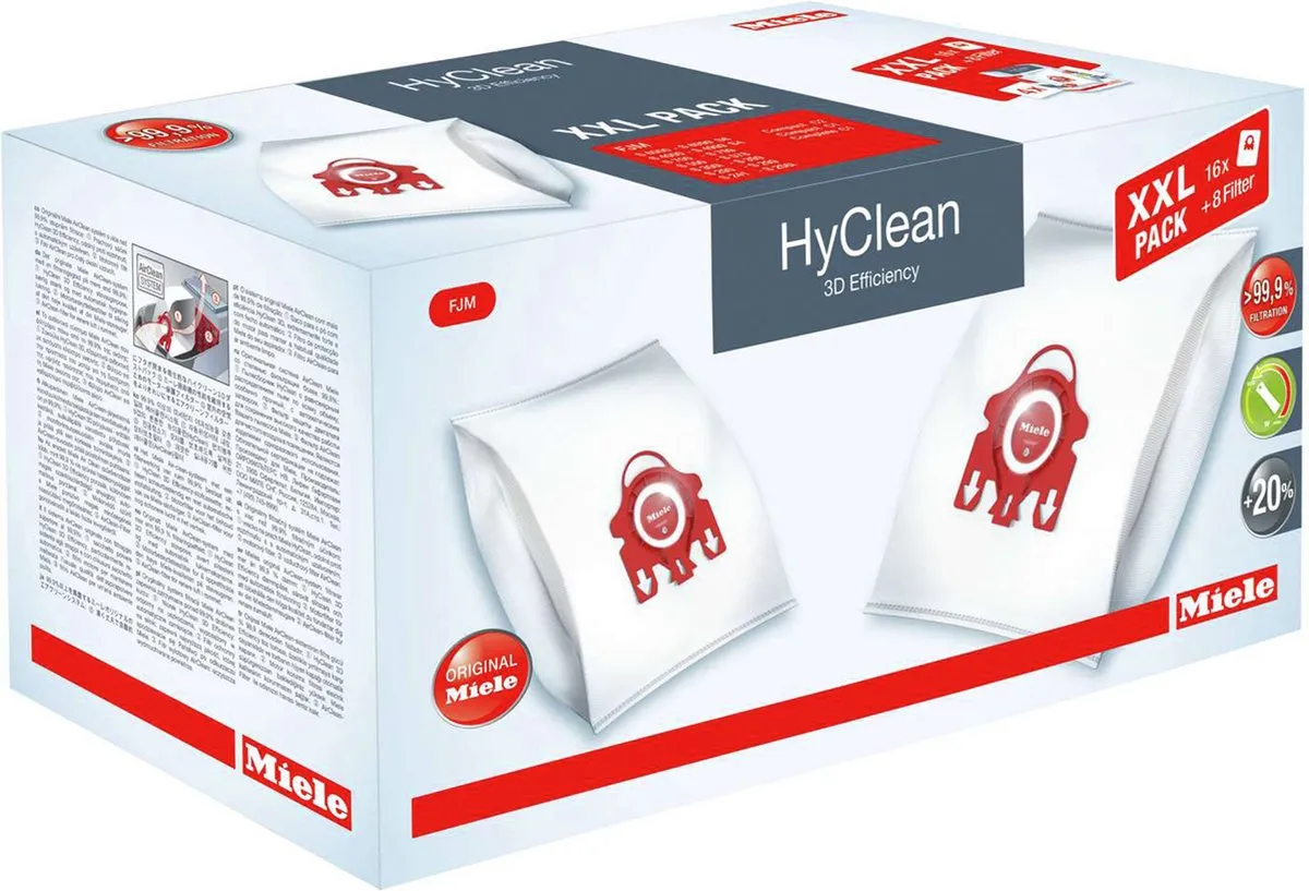 Miele HyClean 3D Efficiency FJM XXL Stofzuigerzakken - 16 Stuks