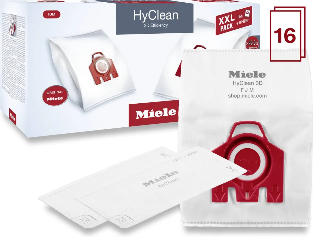 Miele HyClean 3D Efficiency FJM XXL Stofzuigerzakken - 16 Stuks