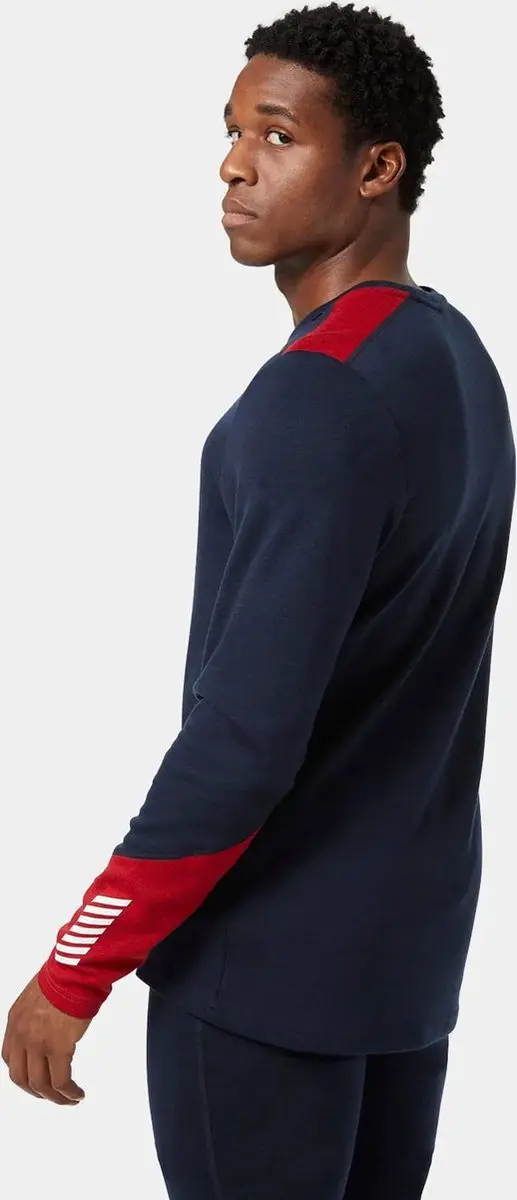 Helly Hansen Lifa Merino Midweight Crew Thermoshirt - Marineblauw S - afbeelding 6 van 6