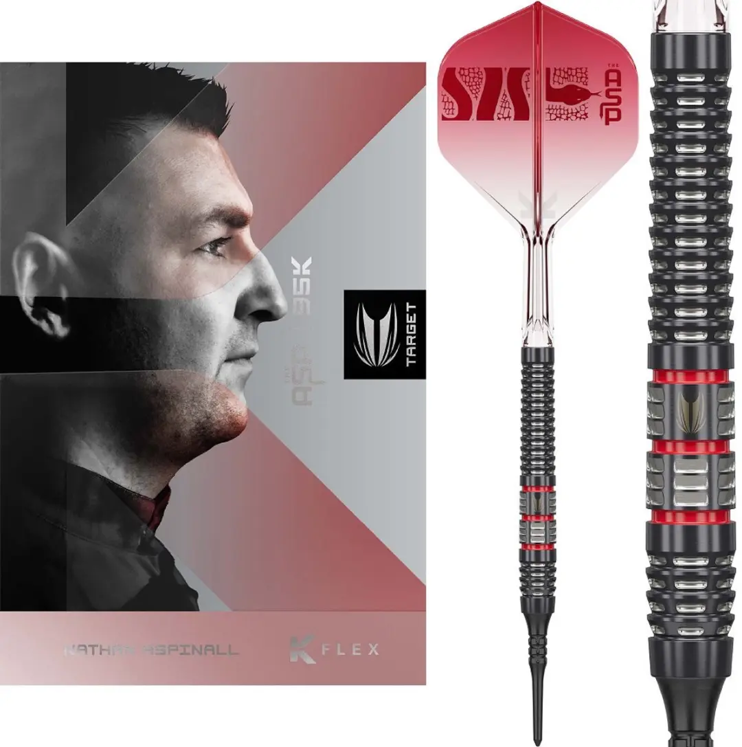 Target Nathan Aspinall 95K 95% Dartpijlen - 3 Stuks - Zwart/Rood