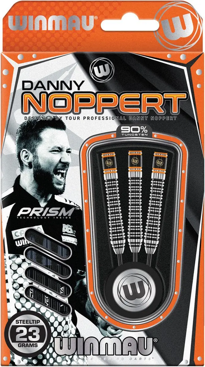 Winmau Danny Noppert 2.0 Dartpijlen 3 Stuks - Zilver/Zwart/Oranje
