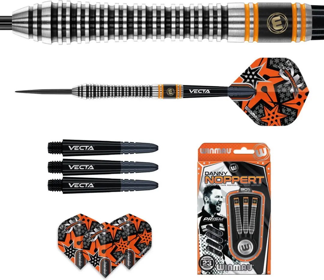 Winmau Danny Noppert 2.0 Dartpijlen 3 Stuks - Zilver/Zwart/Oranje