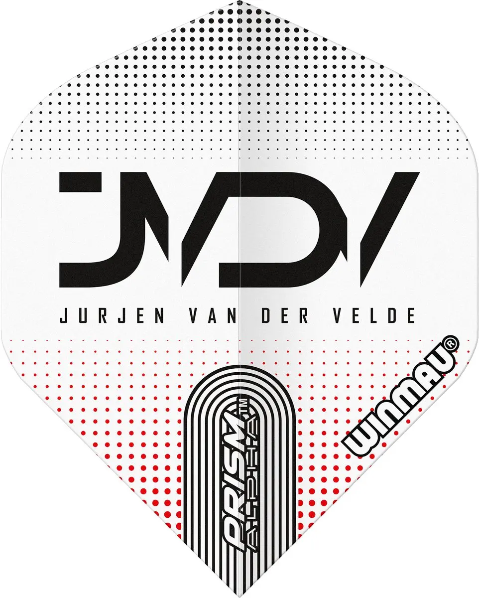 Winmau Prism Alpha Jurjen van der Velde Dart Flights 3 Stuks - Rood/Wit/Zwart