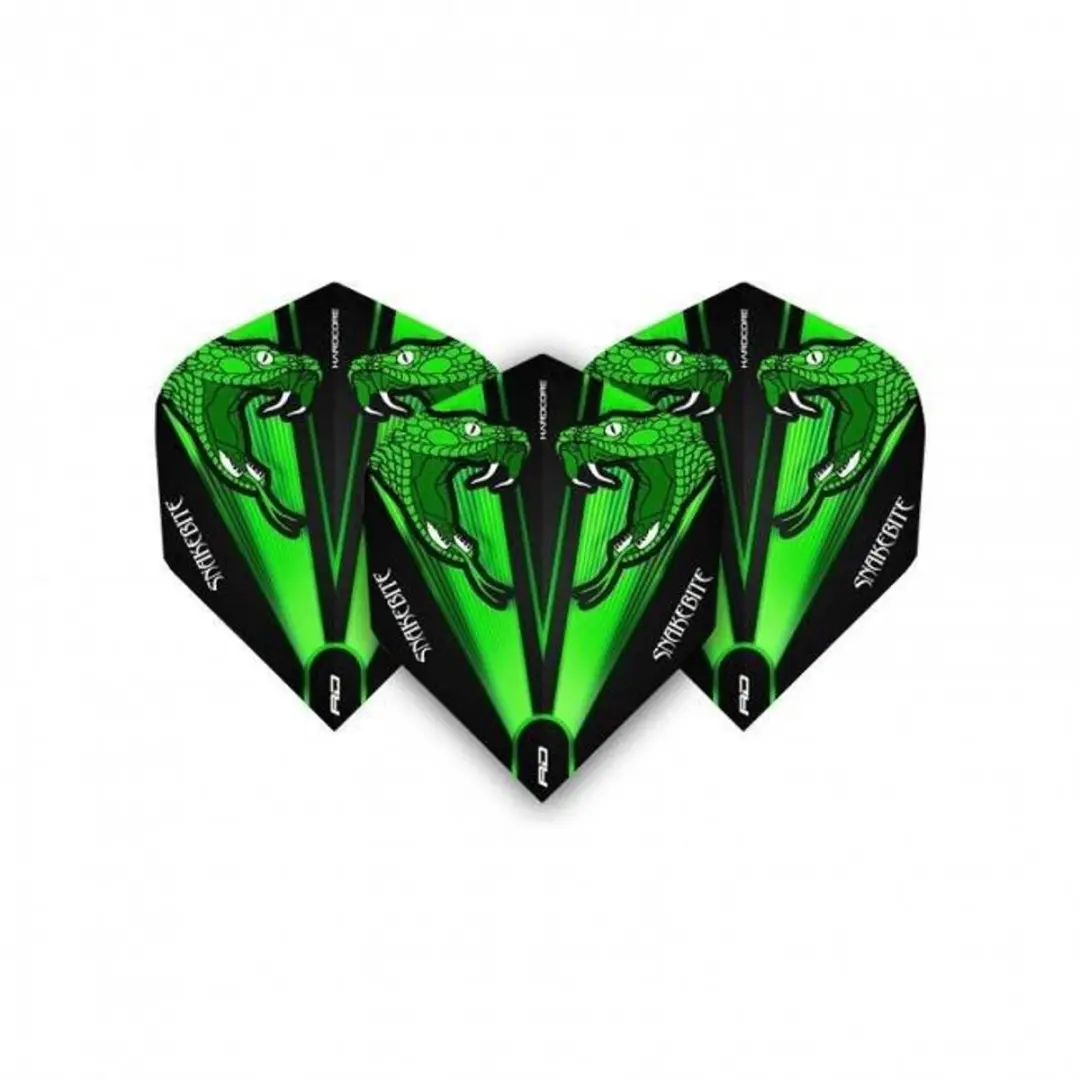 Red Dragon Peter Wright Snakebite Green Transparante Dart Flights TF6416 - 3 Stuks