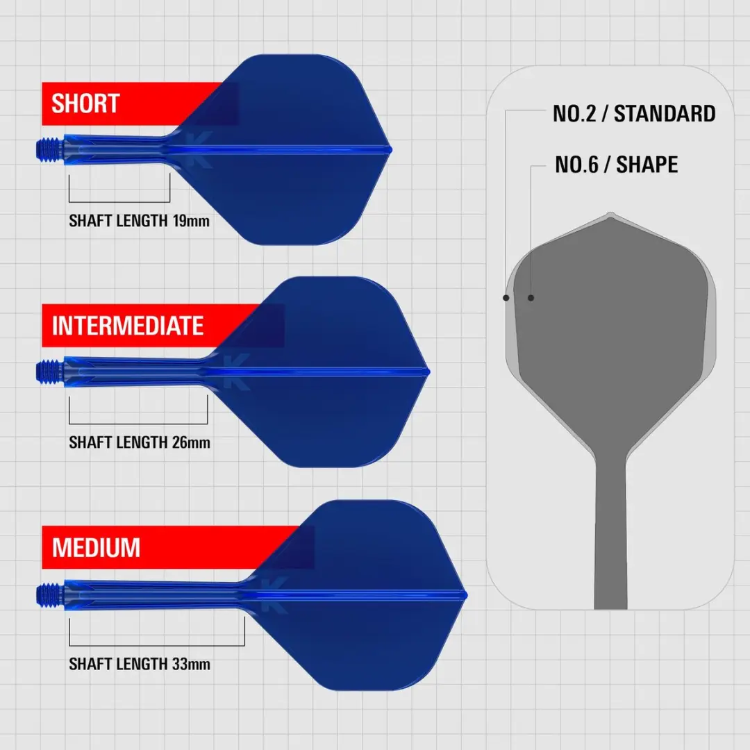 Target K-Flex Blue NO2 Dart Flights Intermediate 26mm - 1 Stuk