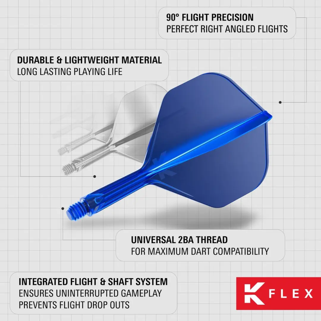 Target K-Flex Blue NO2 Dart Flights Intermediate 26mm - 1 Stuk