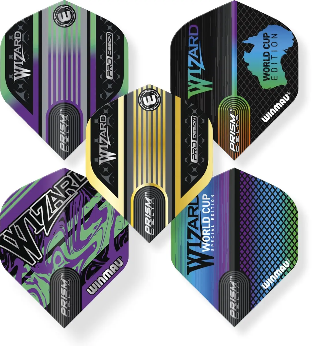 Winmau Simon Whitlock Prism Flight Collection Dart Flights - 3 Stuks - Multi