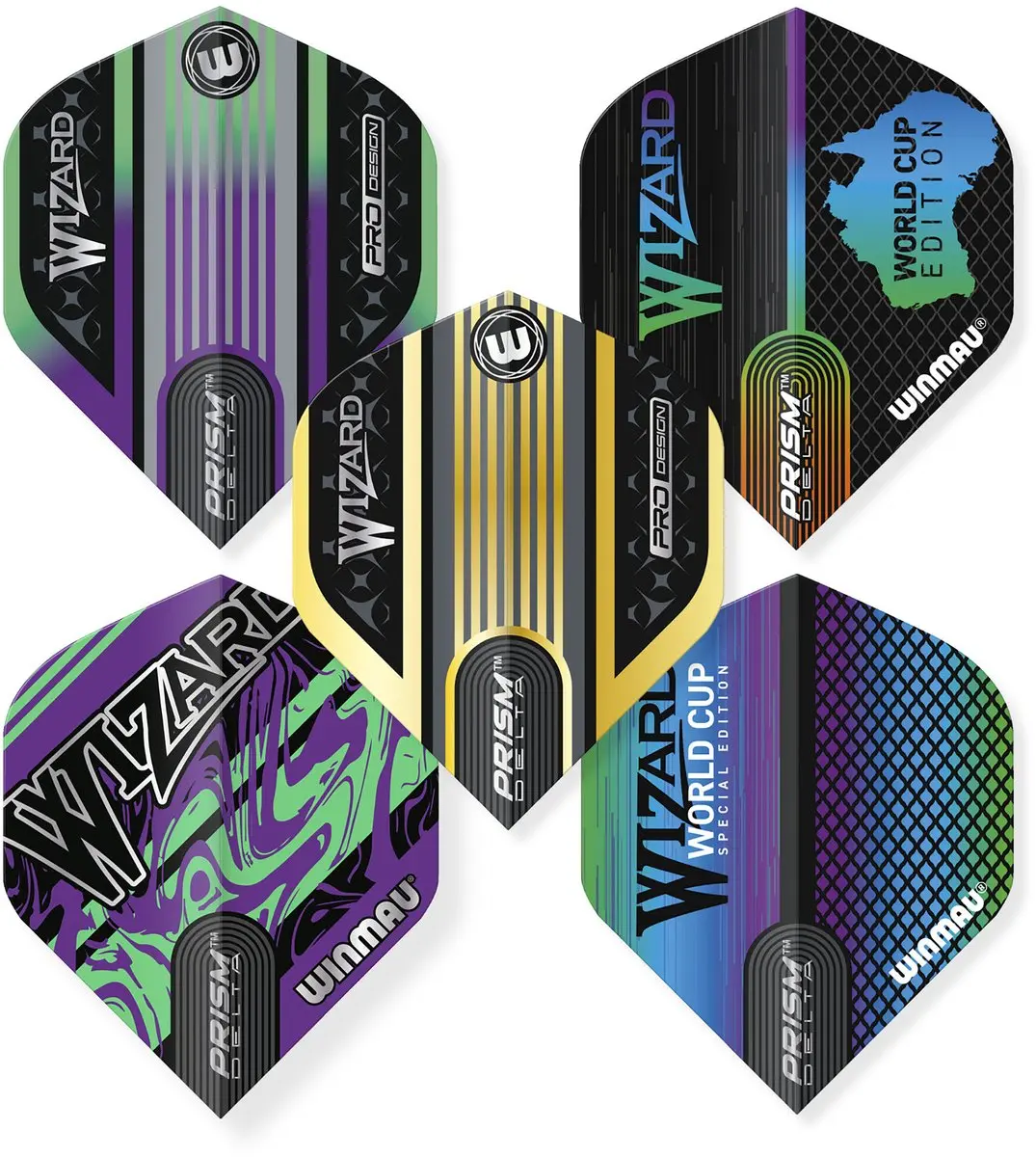 Winmau Simon Whitlock Prism Flight Collection Dart Flights - 3 Stuks - Multi