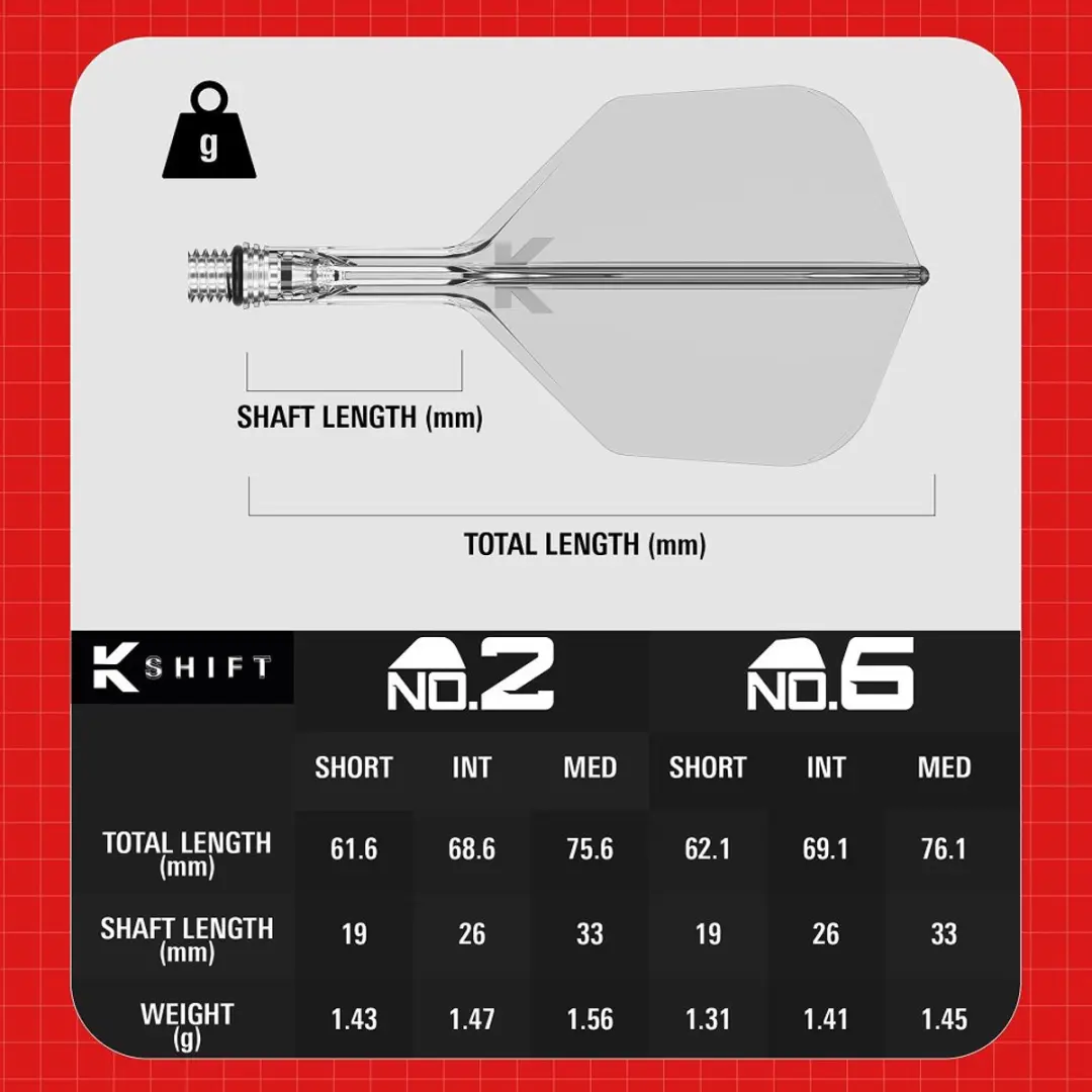 Target K-Shift Clear NO6 Dart Flights - 3 Stuks