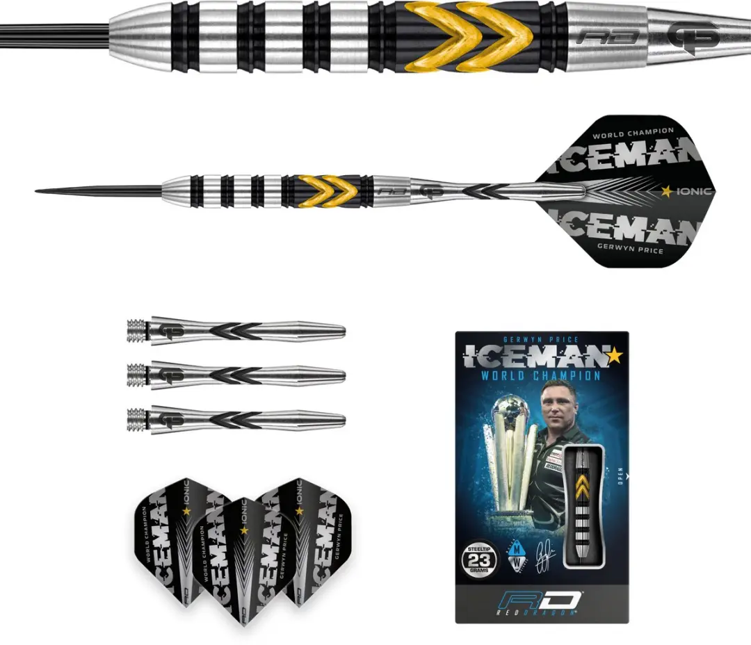 Red Dragon Gerwyn Price Thunder SE Dartpijlen 3 Stuks - Zilver/Zwart/Goud
