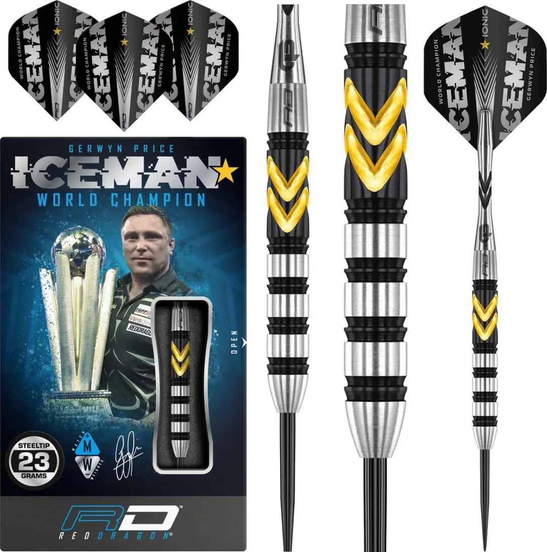Red Dragon Gerwyn Price Thunder SE Dartpijlen 3 Stuks - Zilver/Zwart/Goud