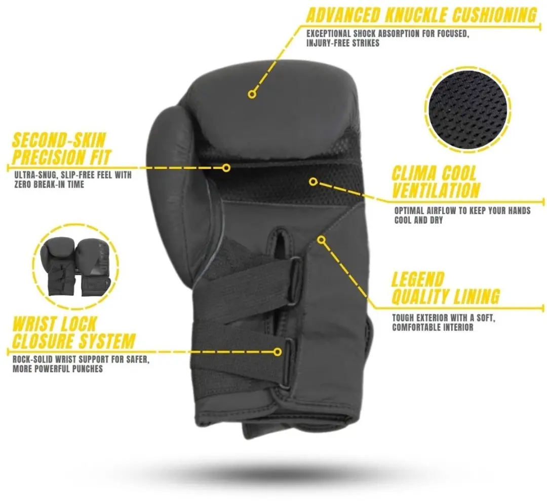 Legend Wrist Lock Bokshandschoenen 16 oz - Mat Zwart