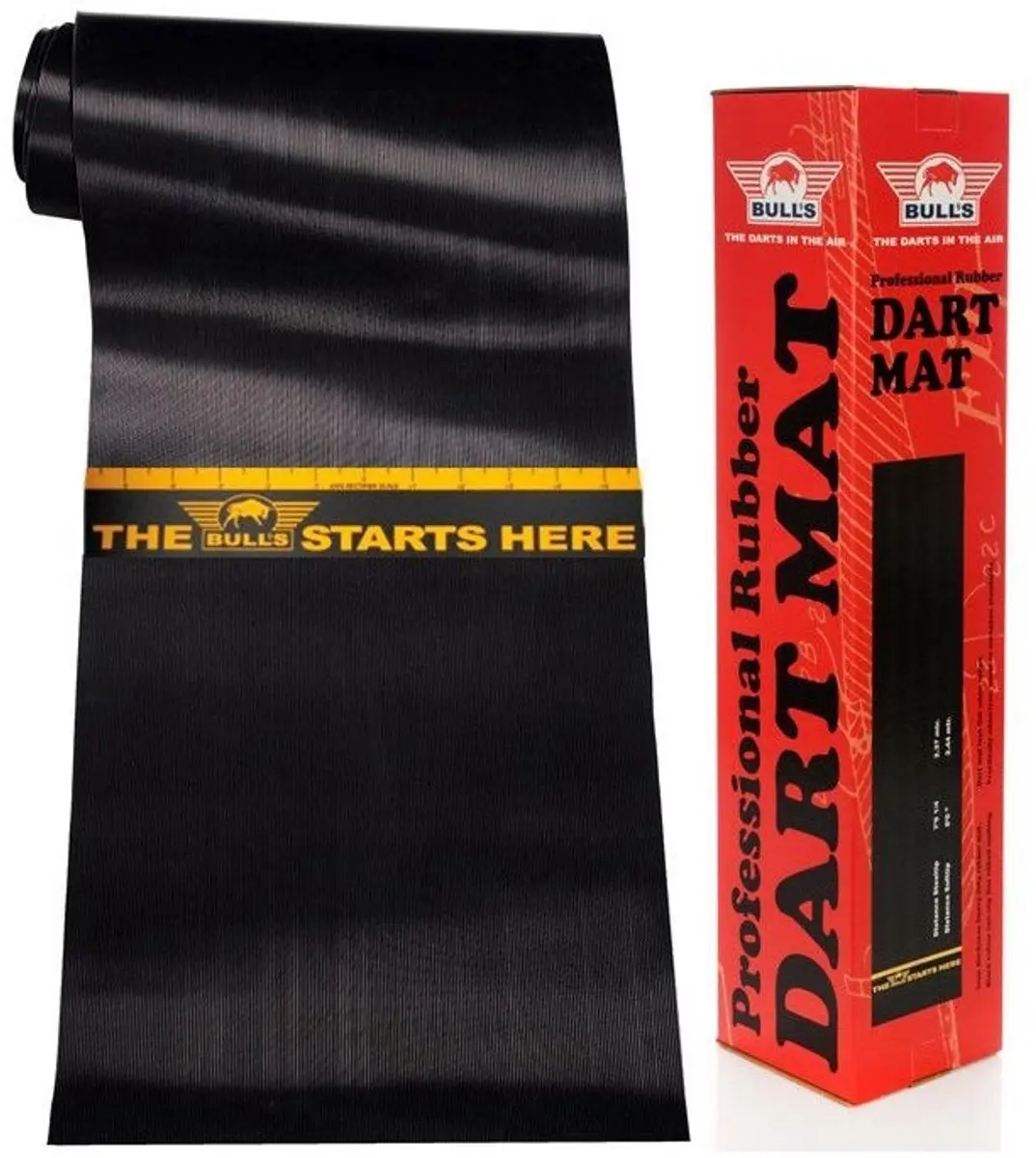 Bull's Dartmat Rubber + Lijn 300x60cm - Zwart