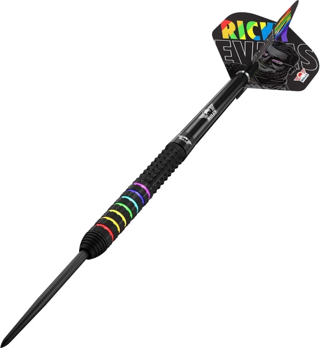 Bull's Ricky Evans 95% Dartpijlen 25g - Regenboog - 3 Stuks