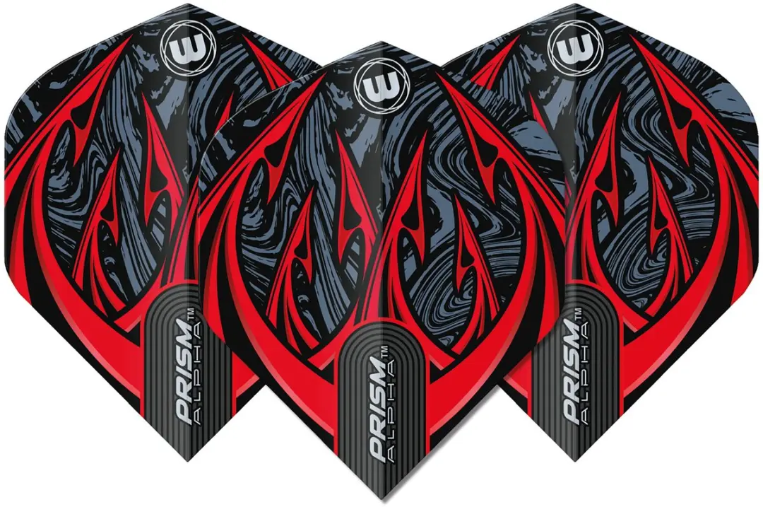 Winmau Prism Alpha Diablo Dart Flights - 3 Stuks - Rood/Zwart