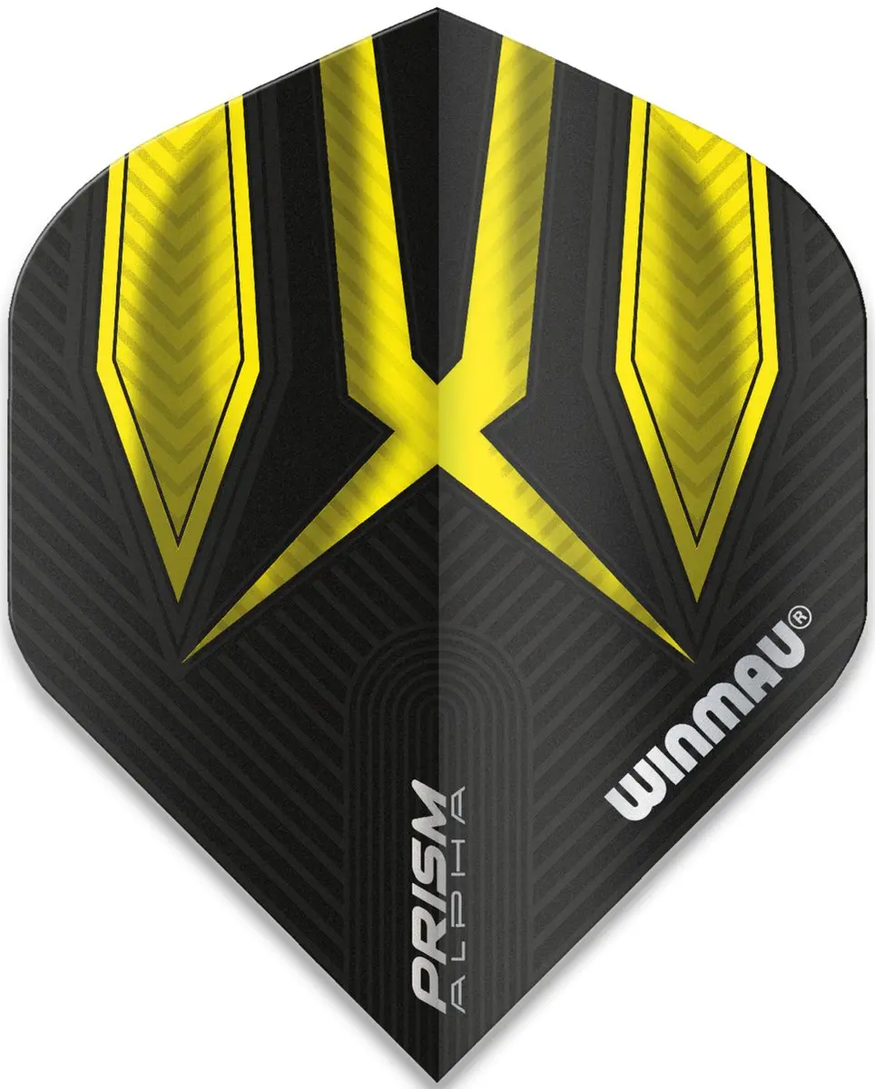 Winmau Prism Alpha Extra Thick Dart Flights - Zwart/Geel