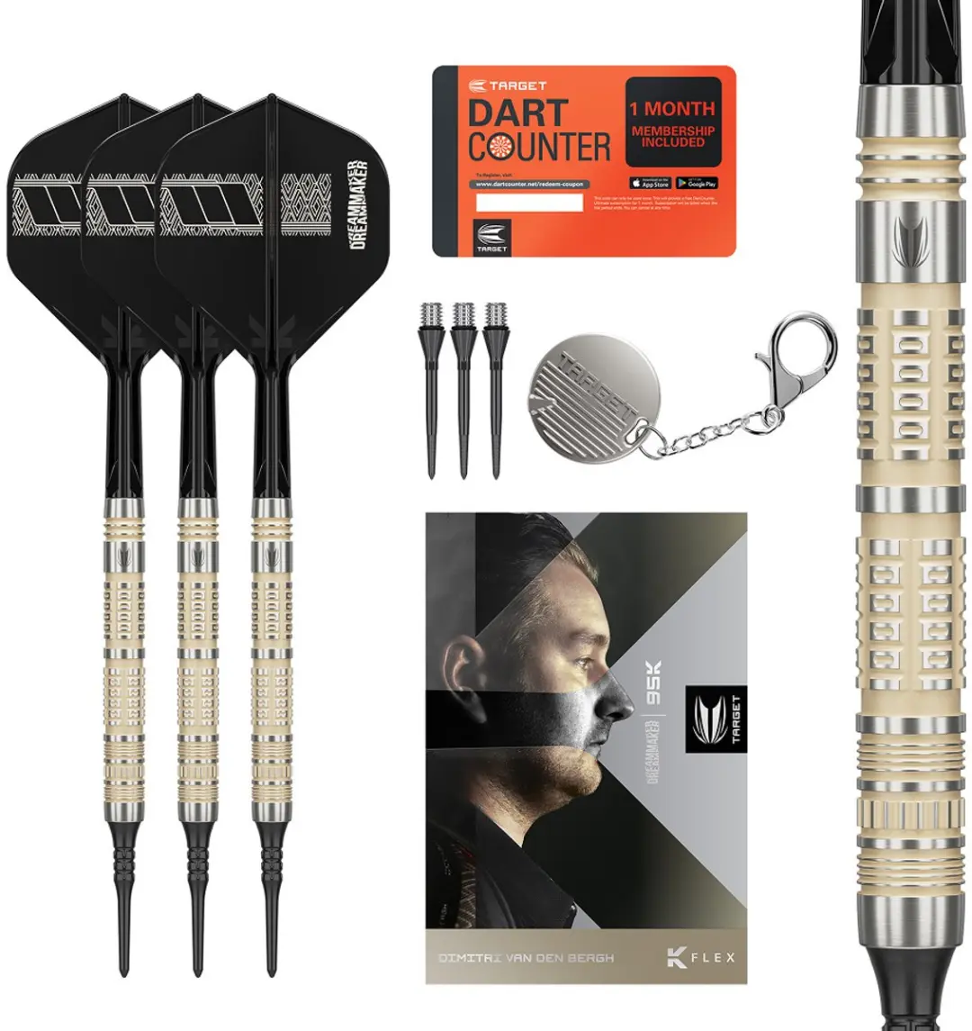 Target Dimitri van den Bergh 95K 95% Soft Tip Darts - 3 Stuks