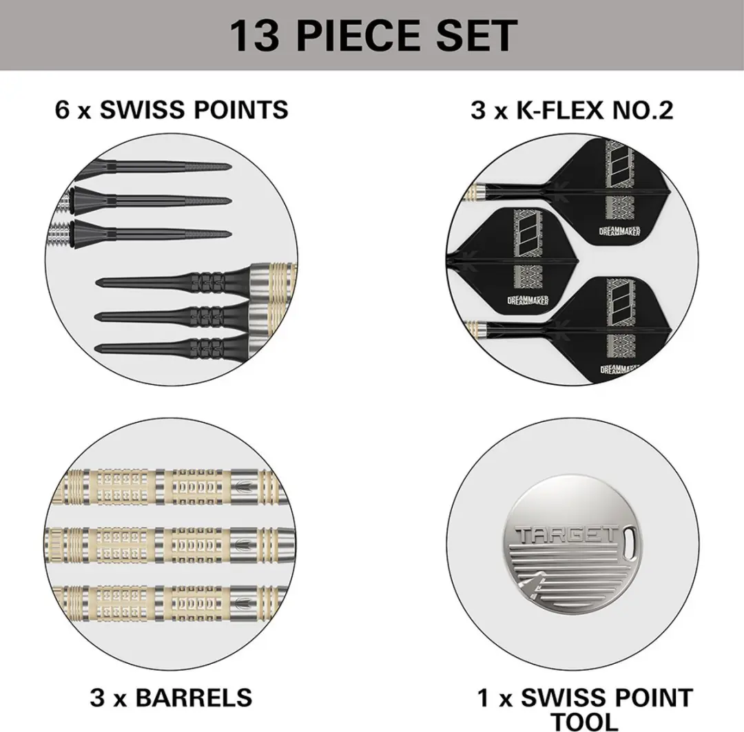 Target Dimitri van den Bergh 95K 95% Soft Tip Darts - 3 Stuks - afbeelding 6 van 6