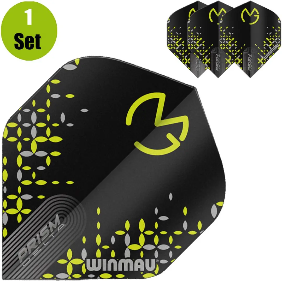Winmau Michael van Gerwen Prism Delta Dart Flights - 3 Stuks - Zwart/Groen