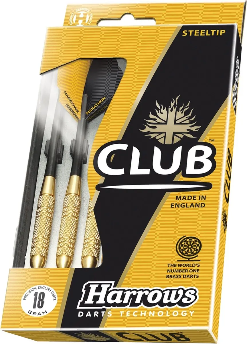 Harrows Club Brass 28Gk - 3 Stuks - Zwart