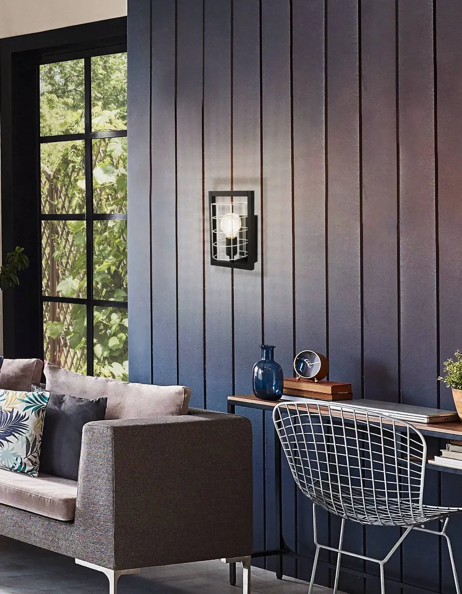 Eglo Jubily Wandlamp E27 - 22cm - Industrieel Zwart