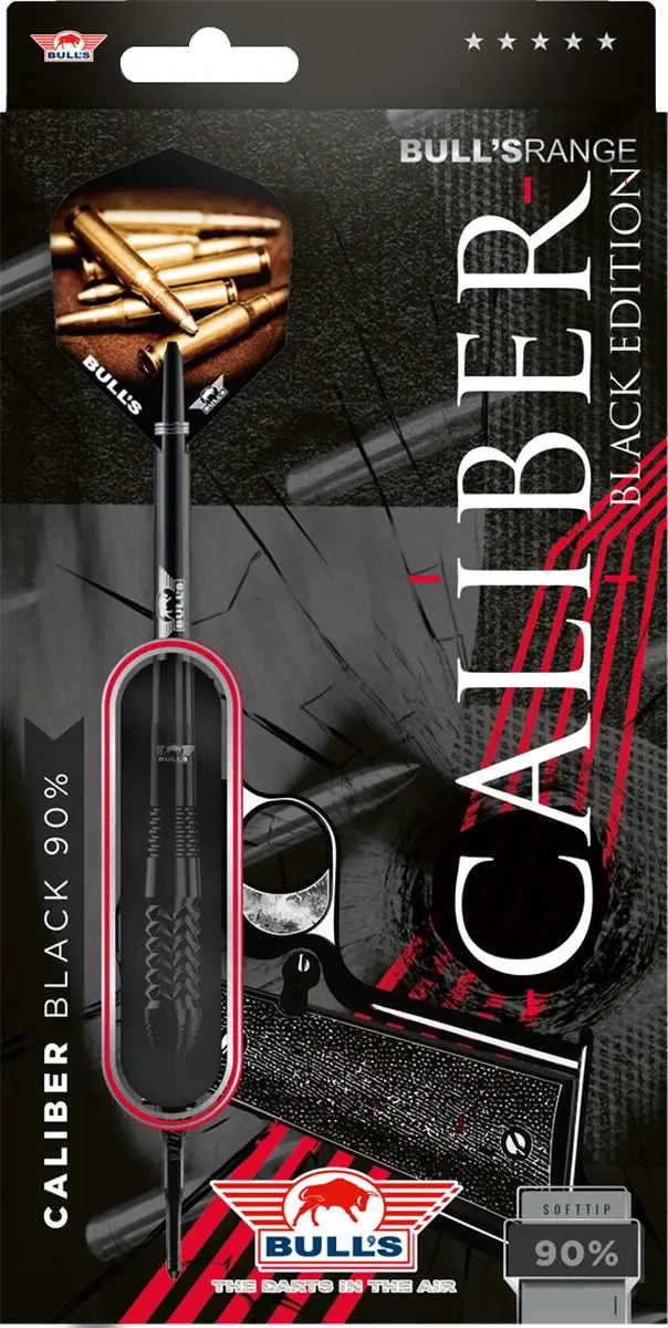 Bull's Caliber Black 90% Soft Tip Dartpijlen 20g - 3 Stuks