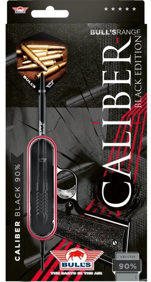 Bull's Caliber Black 90% Soft Tip Dartpijlen 20g - 3 Stuks