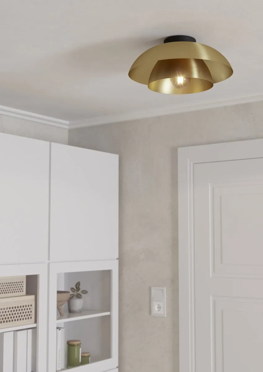 Eglo Cenciara Plafondlamp Ø40cm - Goud/Staal - afbeelding 6 van 6