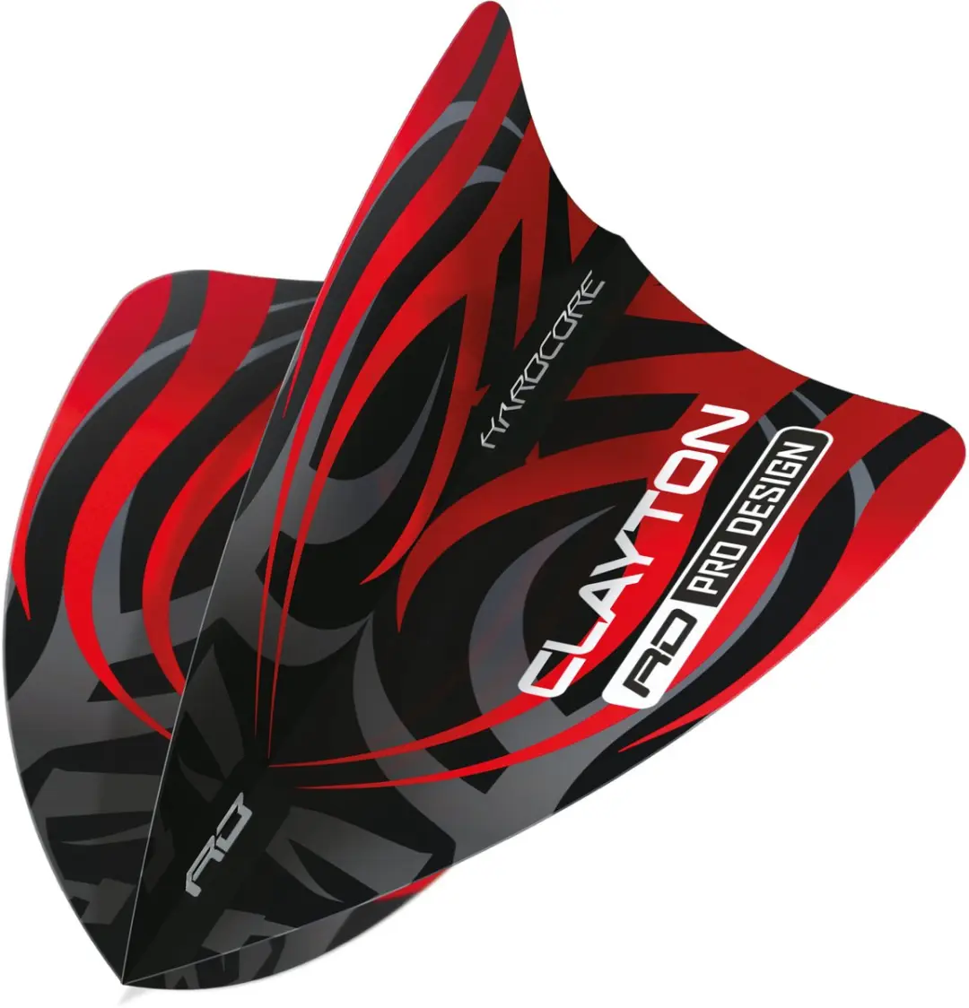 Red Dragon Jonny Clayton Hardcore Freestyle Dart Flights - 3 Stuks - Zwart