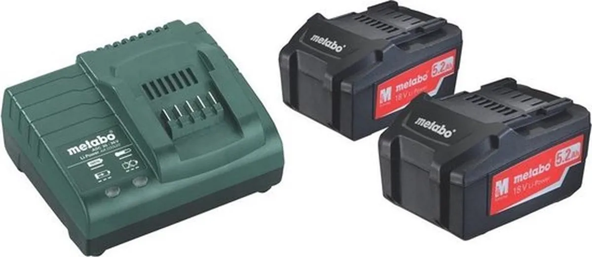 Metabo 685051000 Accu Starterset 18V - 2x 5,2Ah + Lader