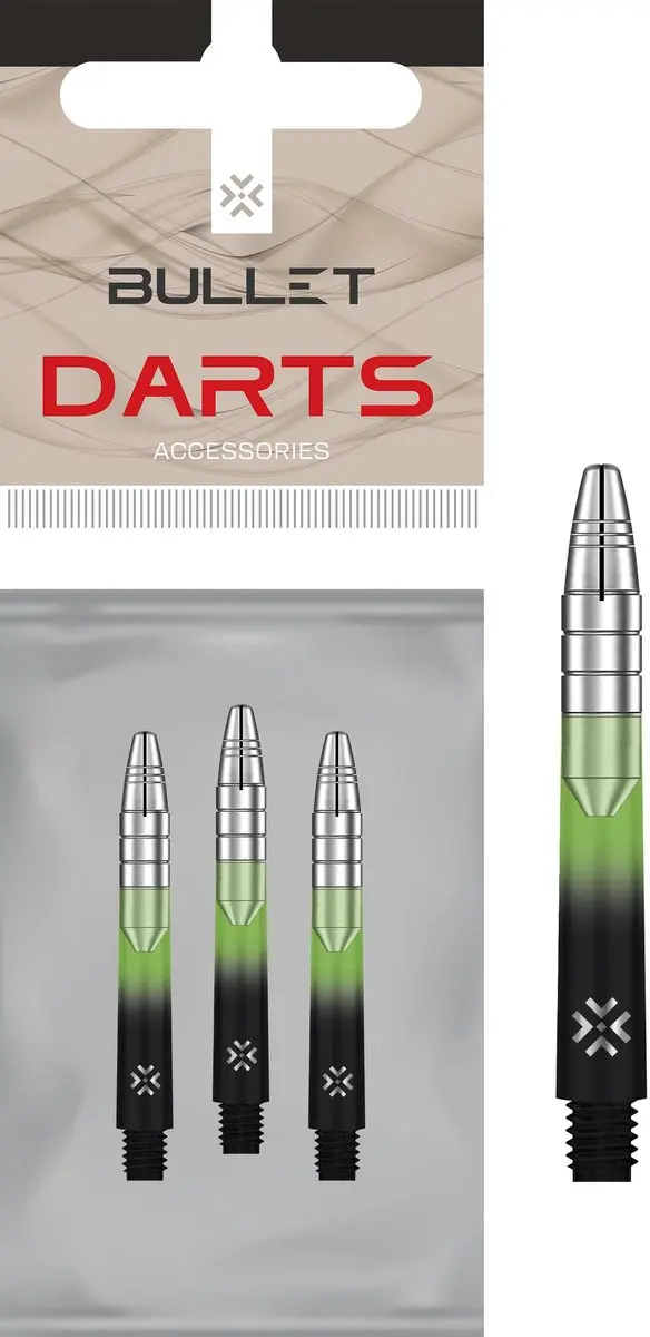 Bullet Shaft Alu HD 41mm - 3 Stuks - Groen/Zwart