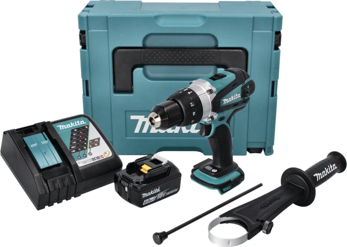 Makita DHP458RG1J Klopboormachine 18V - 91Nm - 6,0Ah - 21 standen - afbeelding 5 van 5