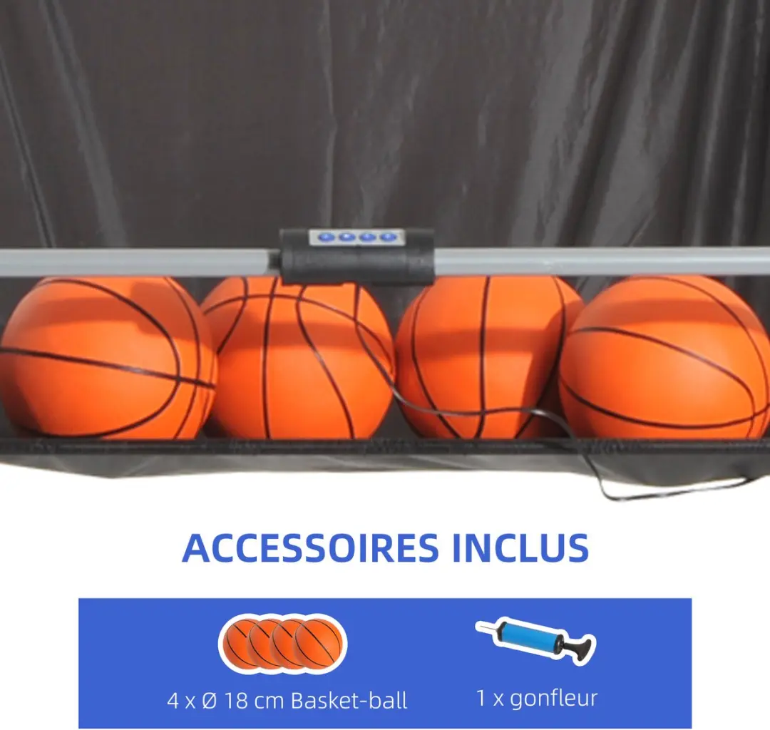 Homcom Basketbalschietspel 205x110x205cm - Hout - Zwart