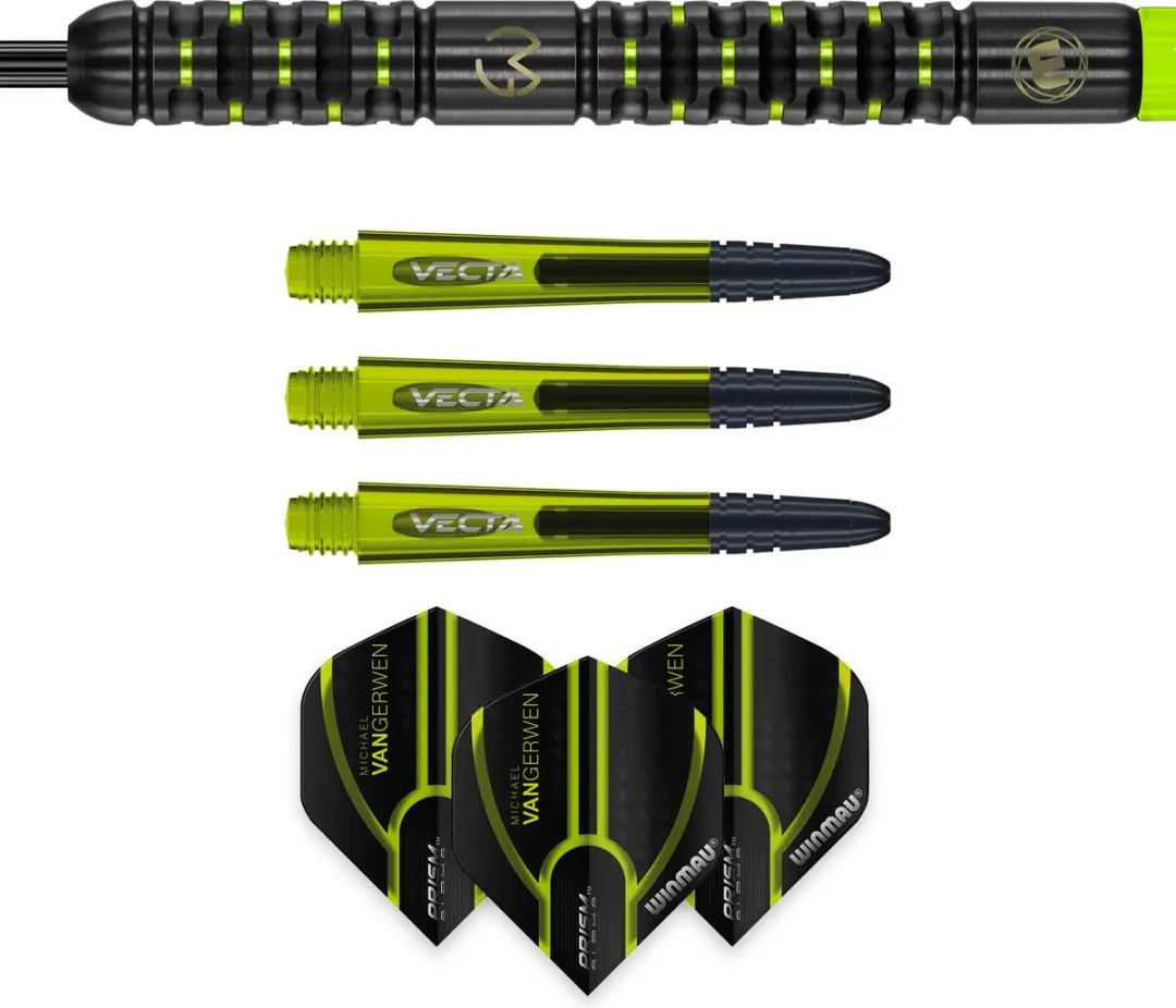 Winmau Michael van Gerwen Adrenalin 90% Dartpijlen - 3 Stuks - Zwart/Groen