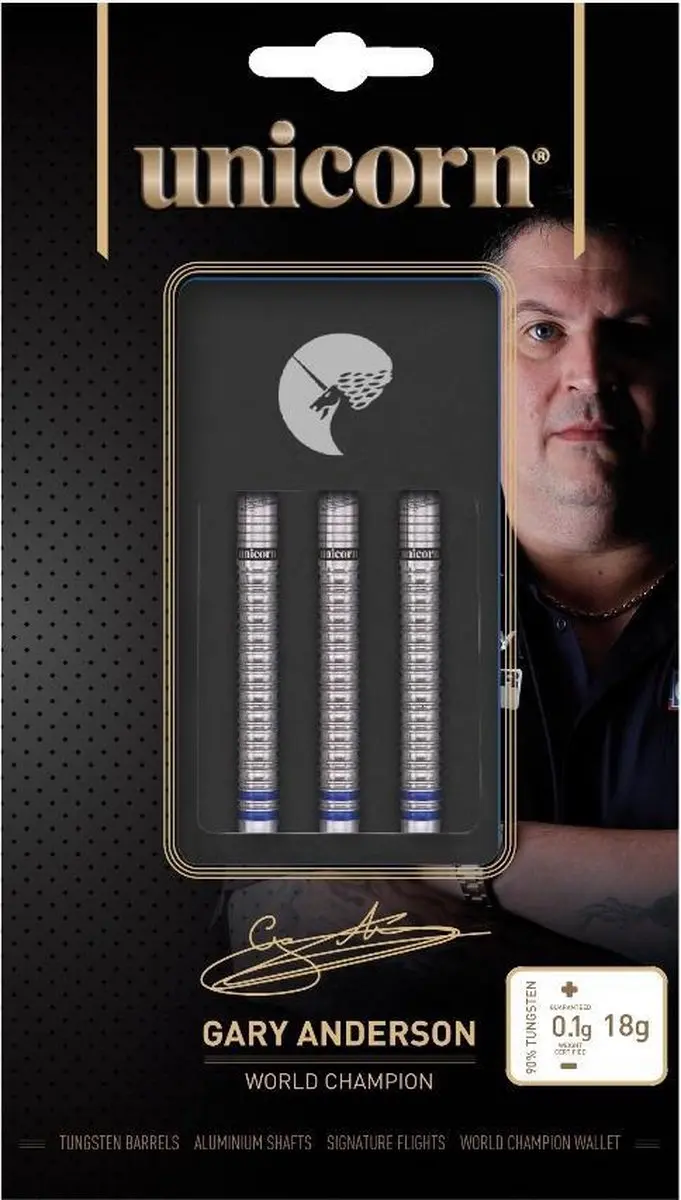 Unicorn Gary Anderson W.C. Phase 3 90% Soft Tip Darts - 3 Stuks - afbeelding 6 van 6