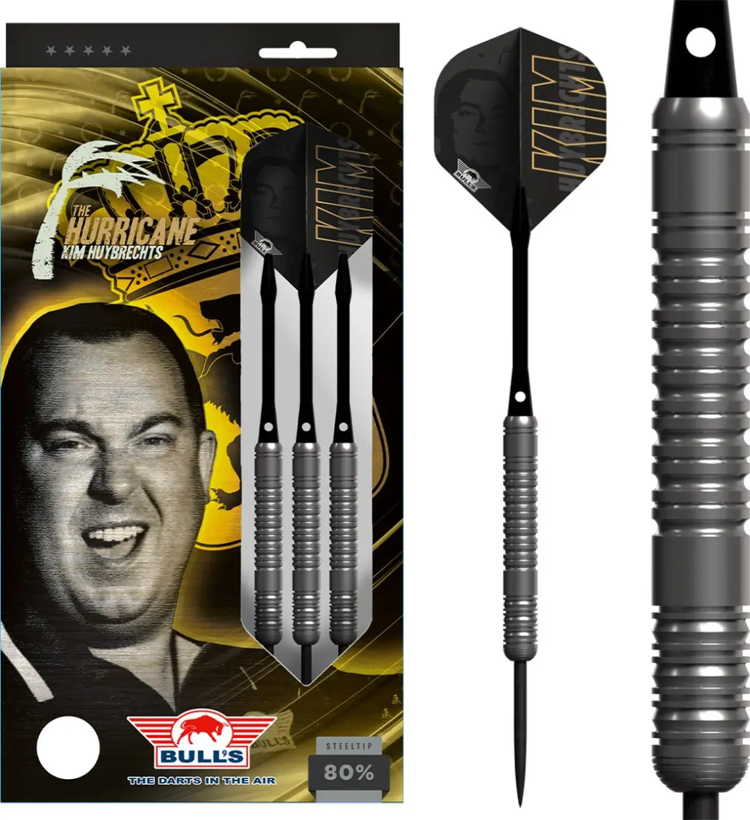 Bull's Kim Huybrechts 80% Dartpijlen 23g - 3 Stuks - Zilver