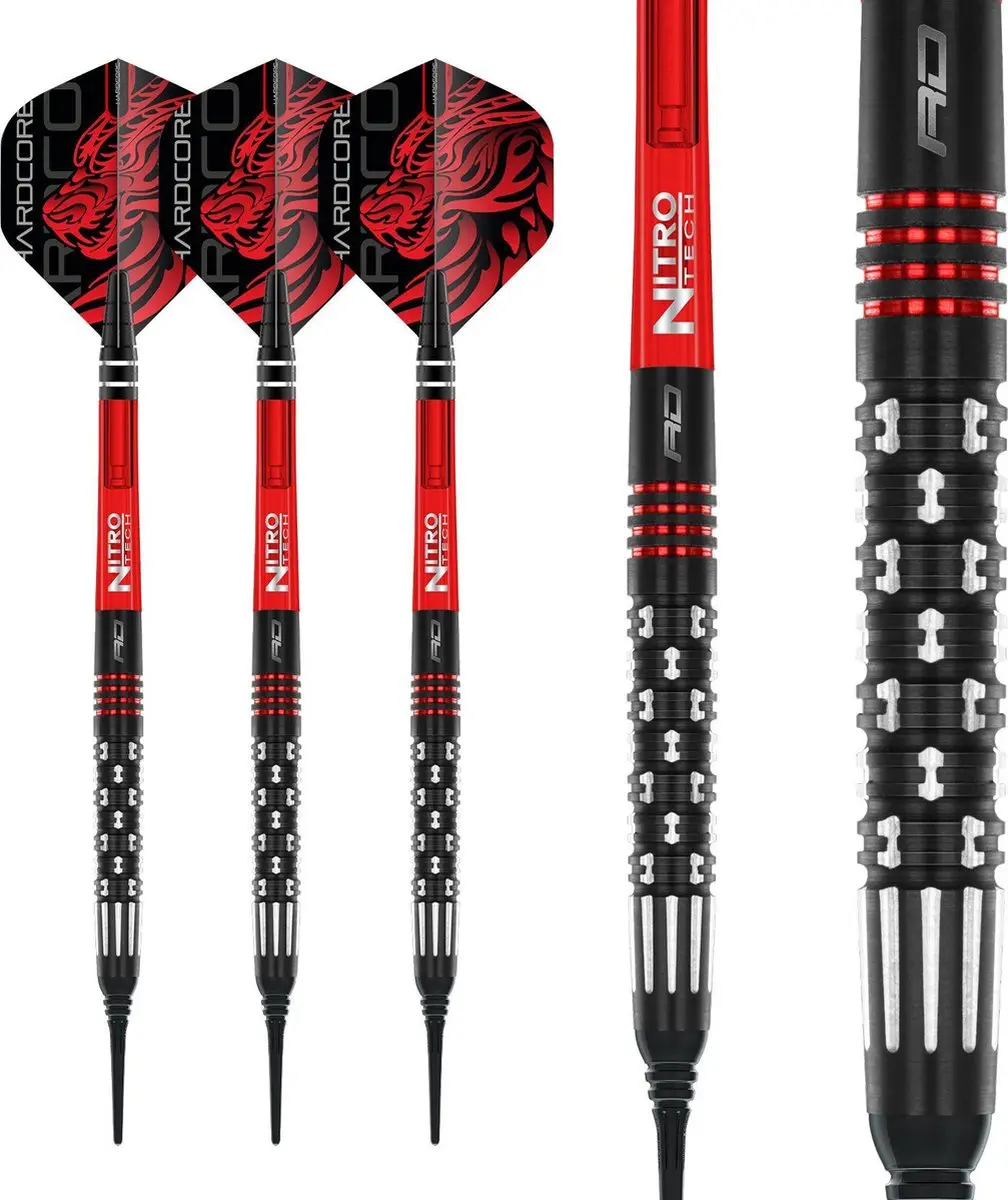 Red Dragon Jonny Clayton Premier League SE 90% Darts - 3 Stuks - Zwart/Zilver/Rood